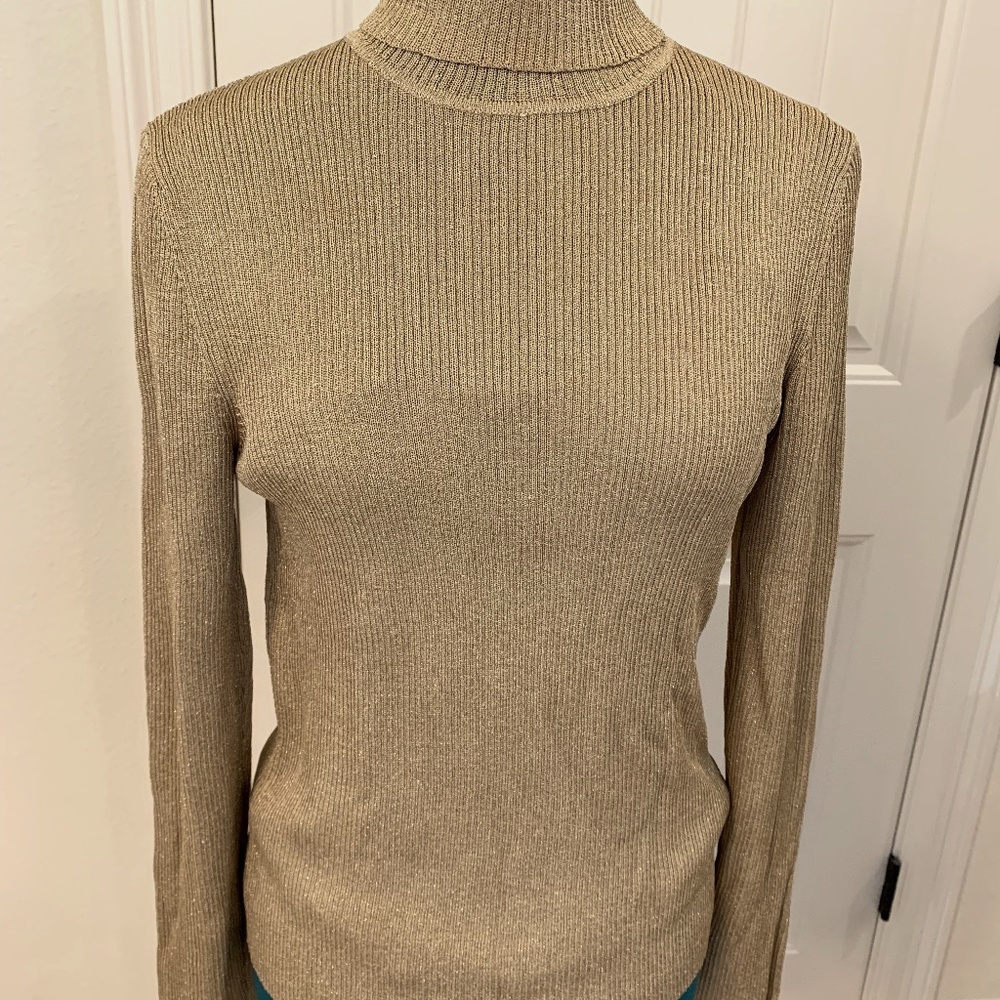 Vintage Ralph Lauren Gold Metallic Turtleneck